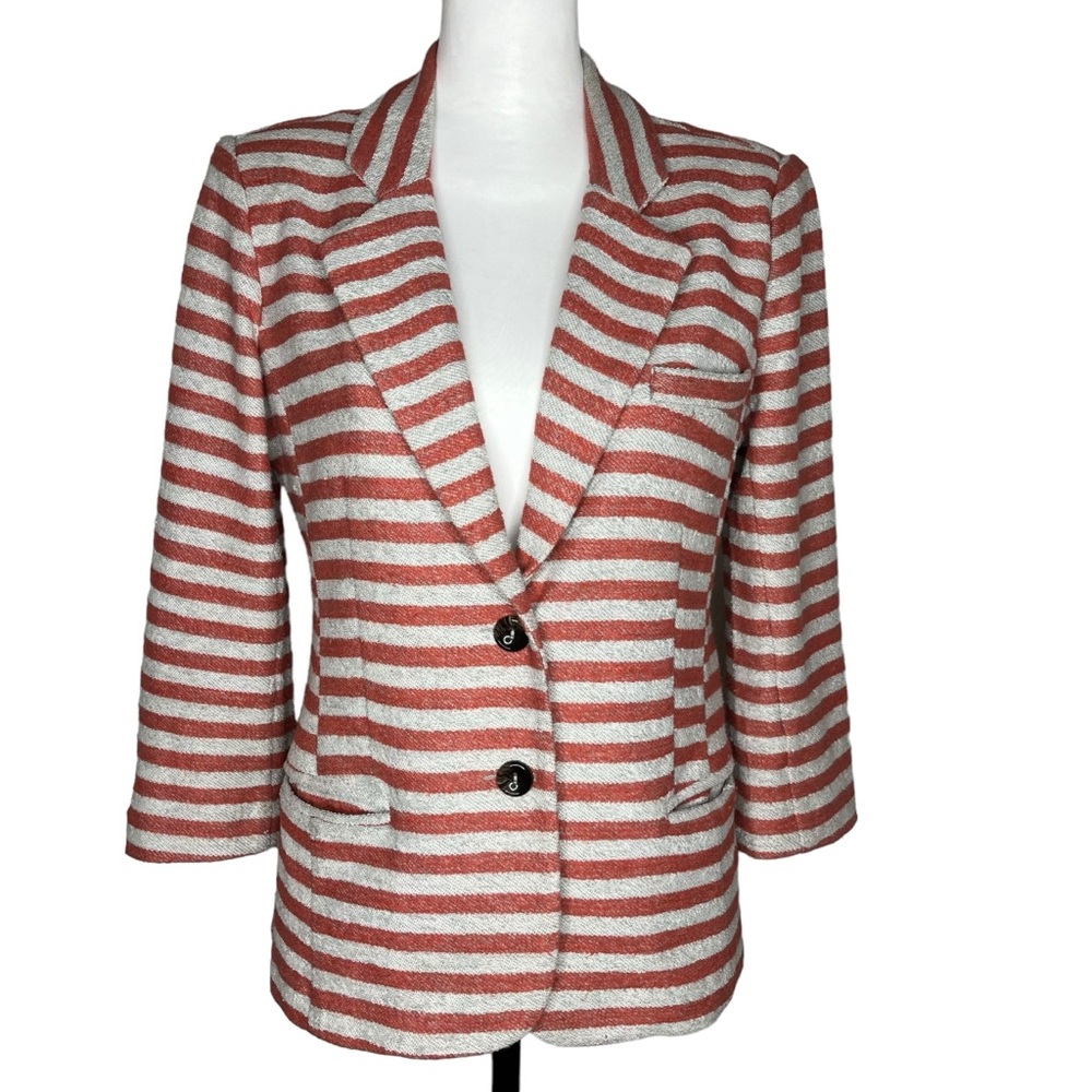 Cartonnier Red and White Stripe Blazer Size S